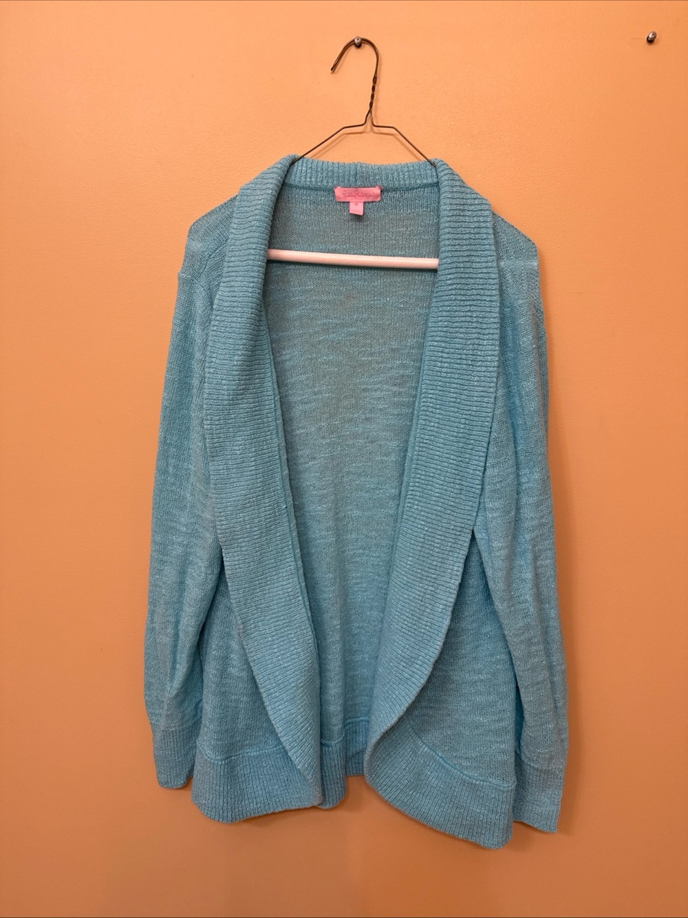 Lilly Pulitzer Light Blue Open-Front Cardigan